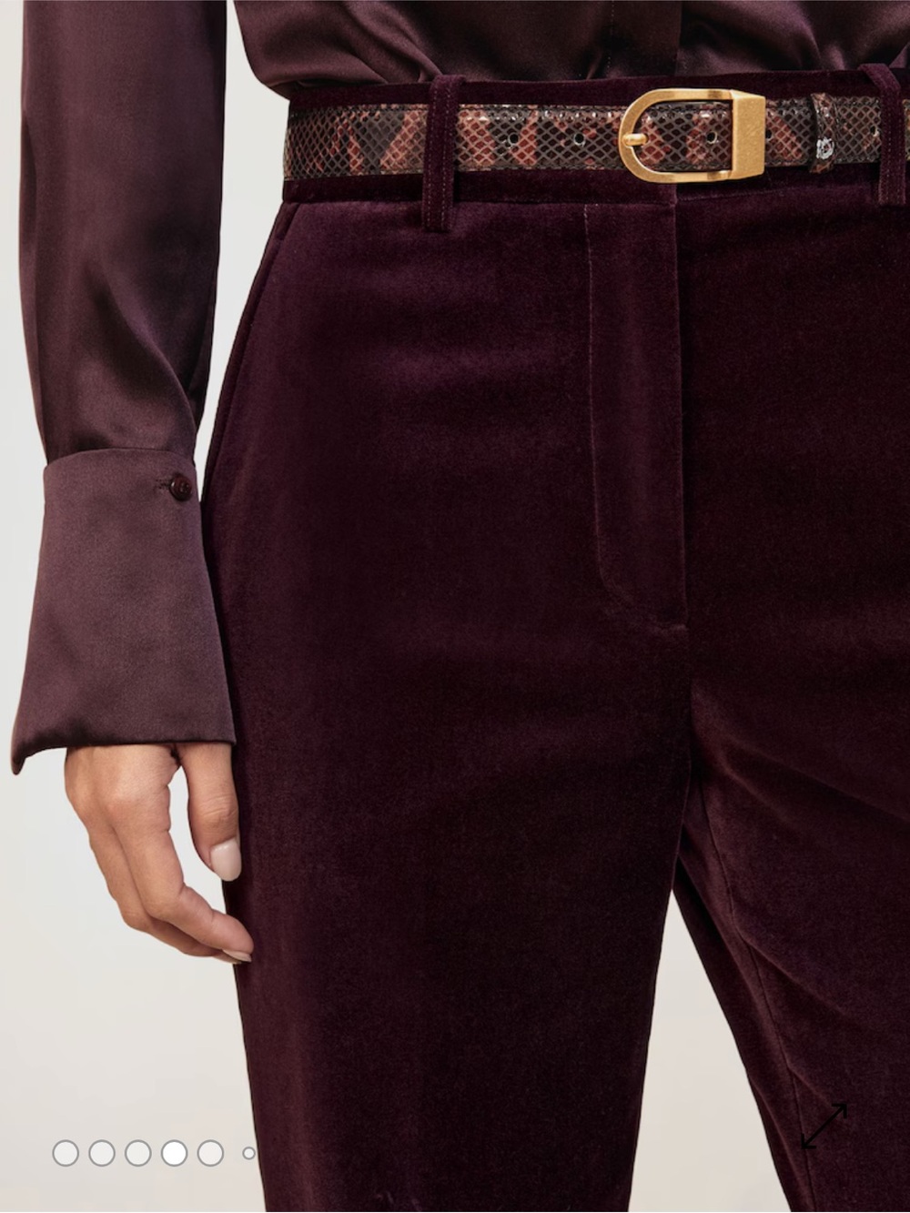 REISS Velvet Suit in Burgendy - Picture 8 of 11